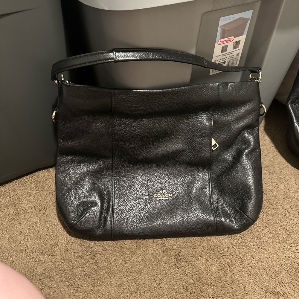 Coach Black Leather Hobo Bag